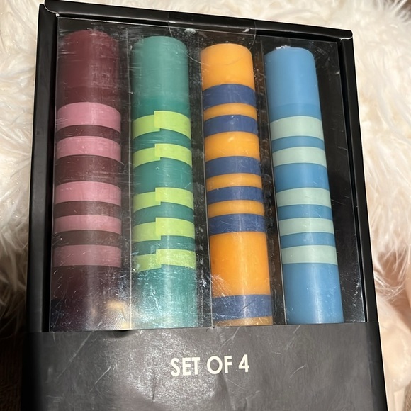 Multi colored 10” tapered candles set of four unscented aprox 5hr burn time - Picture 2 of 4